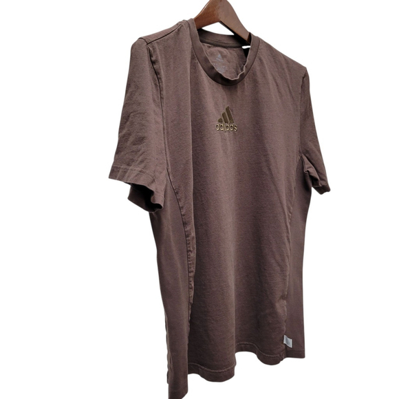 Adidas Crewneck Organic Cotton End Platic Waste Embroidered Logo Tshirt Large - Picture 3 of 12